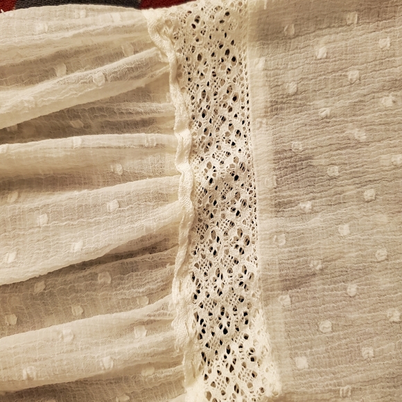 Zara Swiss Dot Sheer Peasant Blouse - Picture 6 of 15